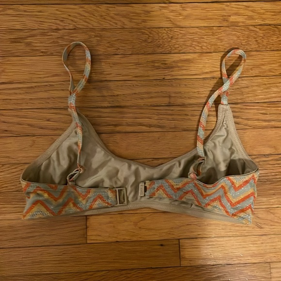 Triangl orange gold chevron sparkly stripe bikini top - Picture 5 of 5
